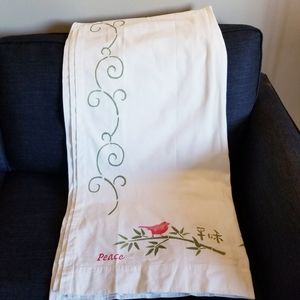White Curtains w/Grommets PEACE 40 x 84